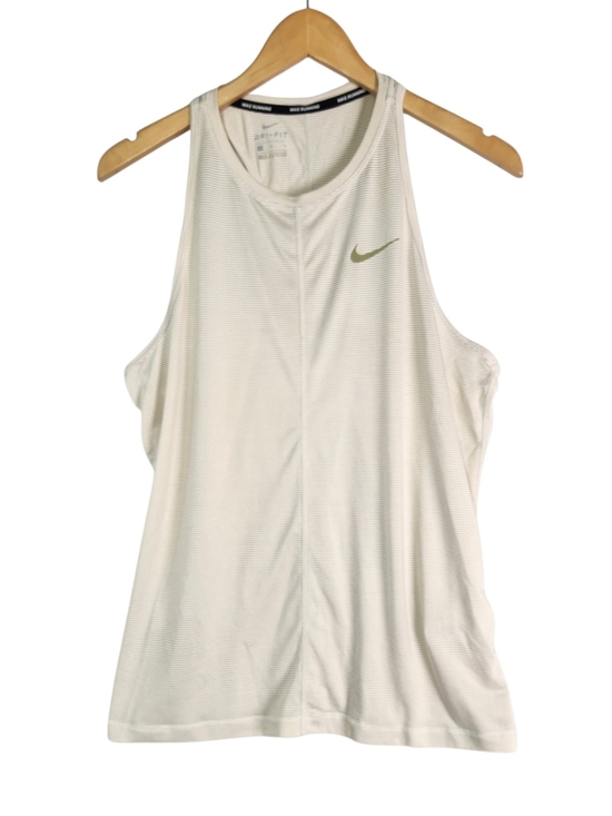 Nike Tops - Nike Running Dri-FIT Tank Top Women's Large Cream Tan Stripe Racerback Athletic